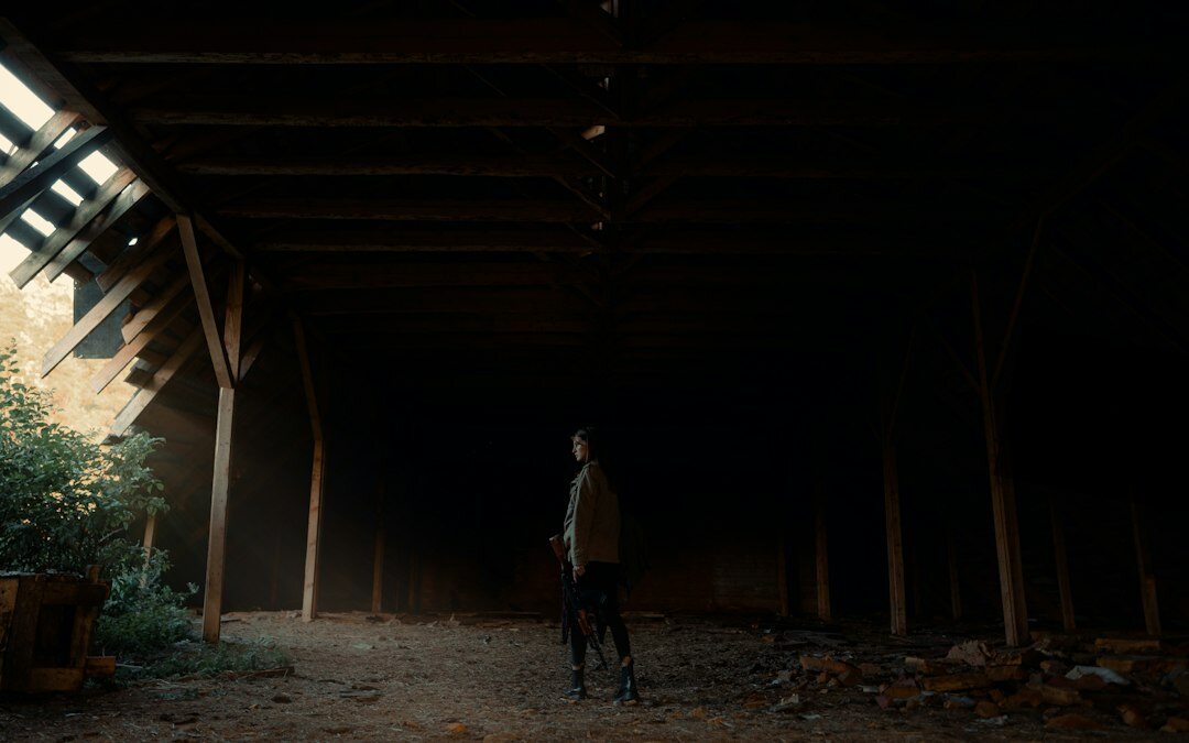 group of young people in barn