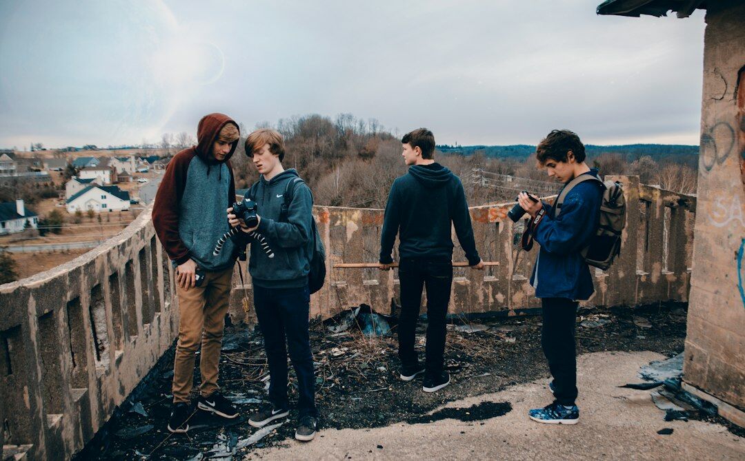 group of teenagers chatting